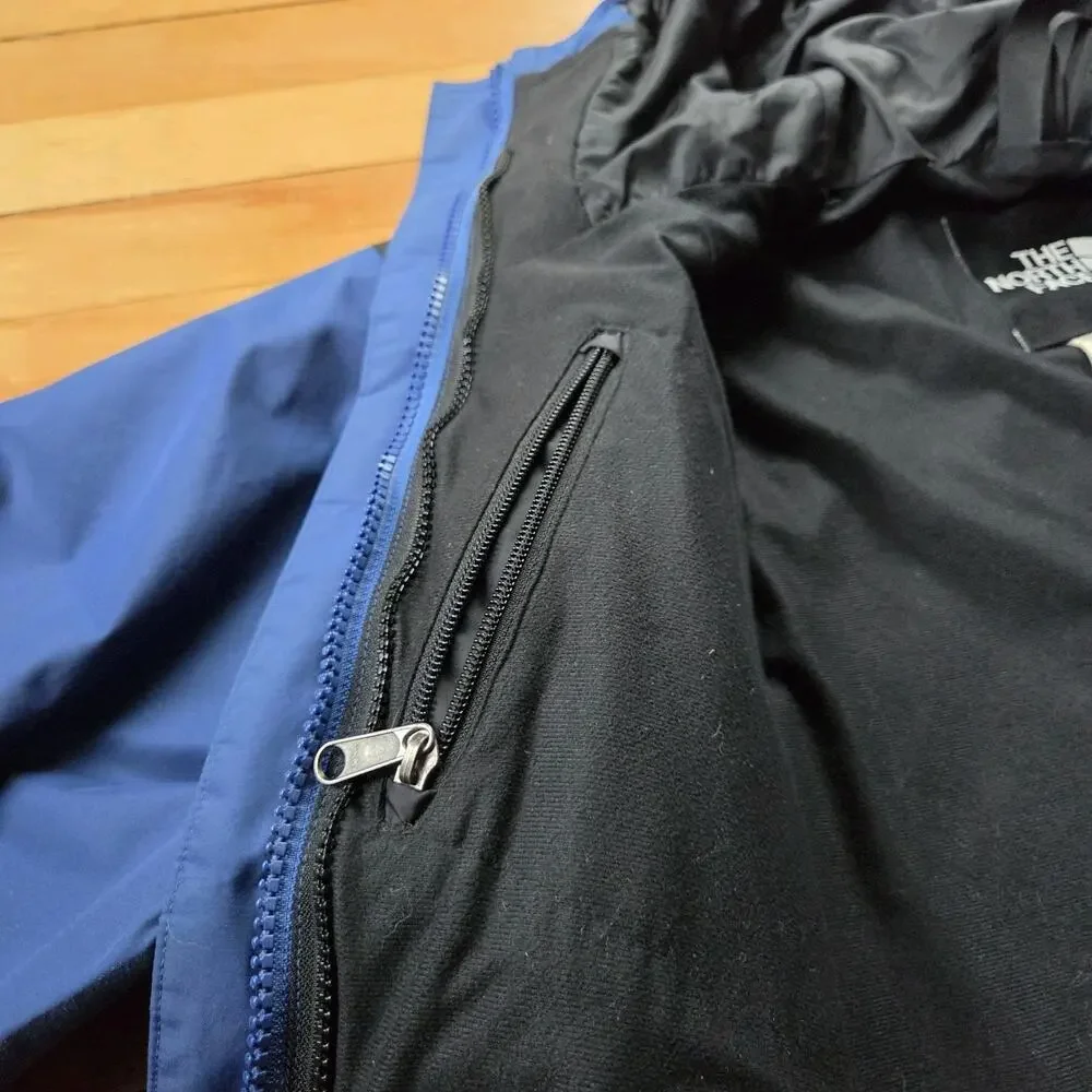 The North Face Men’s Large GORE‑TEX Waterproof Hooded Shell Jacket Blue Black